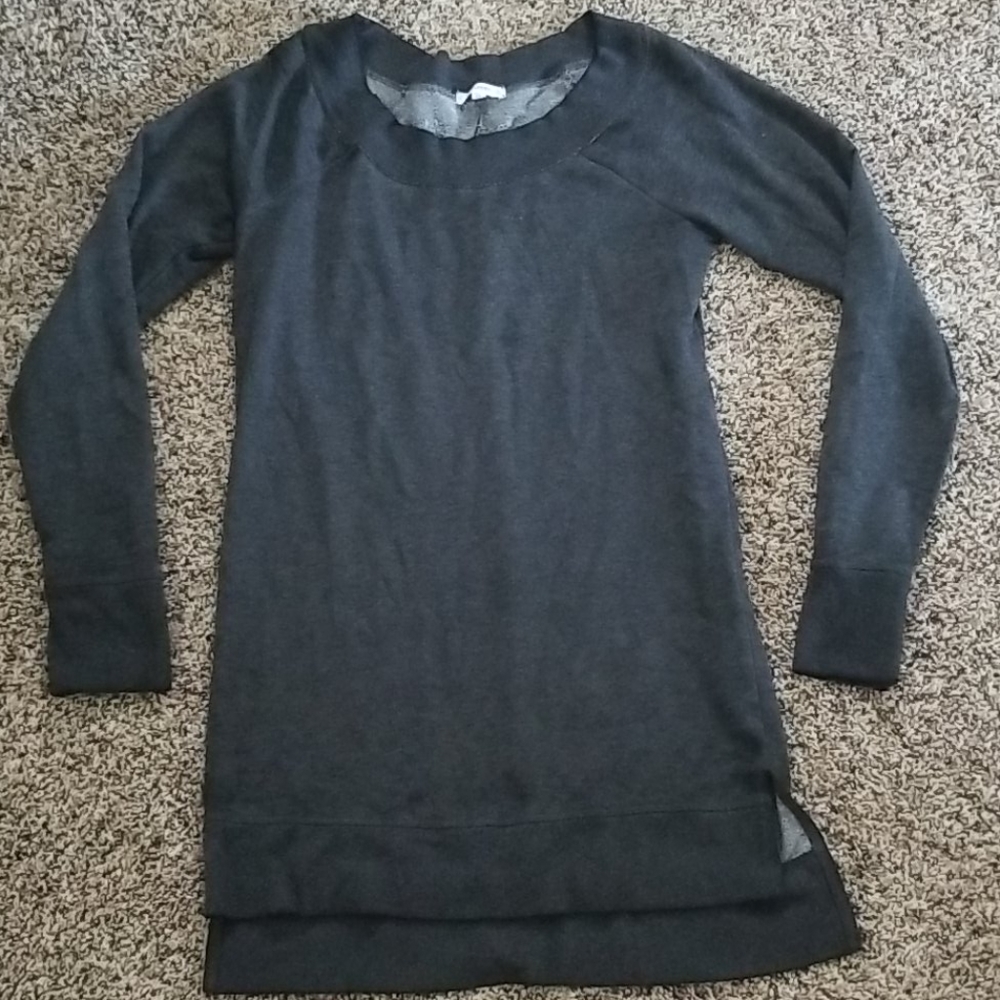 Dark charcoal grey tunic sweater